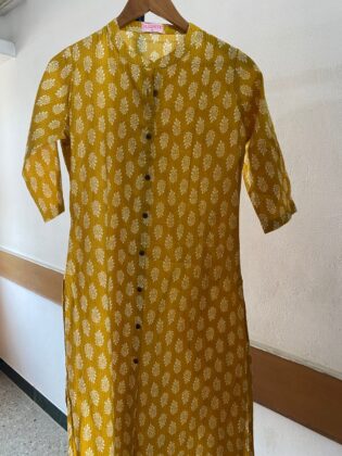 YELLOW KANDHA STITCH KURTHI
