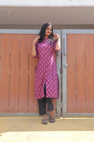 VIOLET PURE COTTON KURTHI
