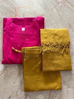 Pure Handloom Cotton - Fiery Pink