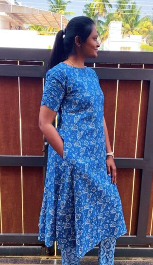 Cotton A-Line - Blue